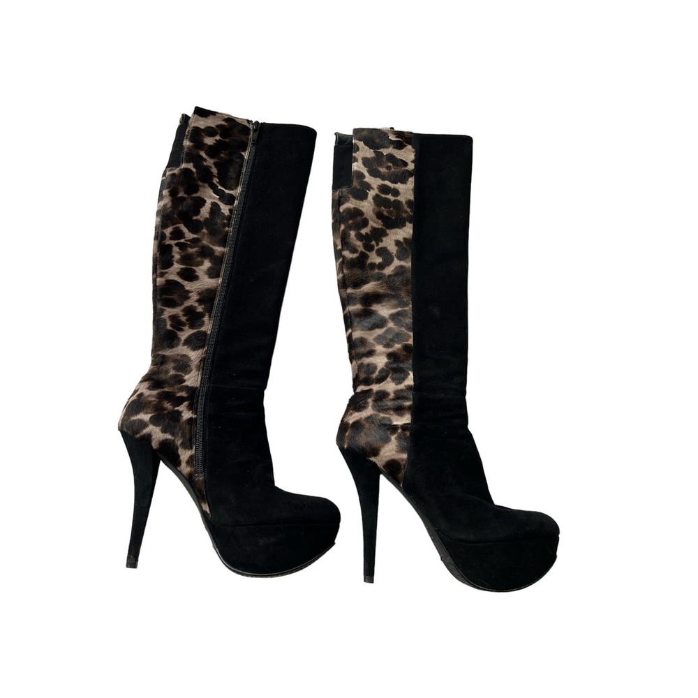 Beautiful Stuart Weitzman Suede and Pony‎ Hair Heeled Boots Sexy NYC